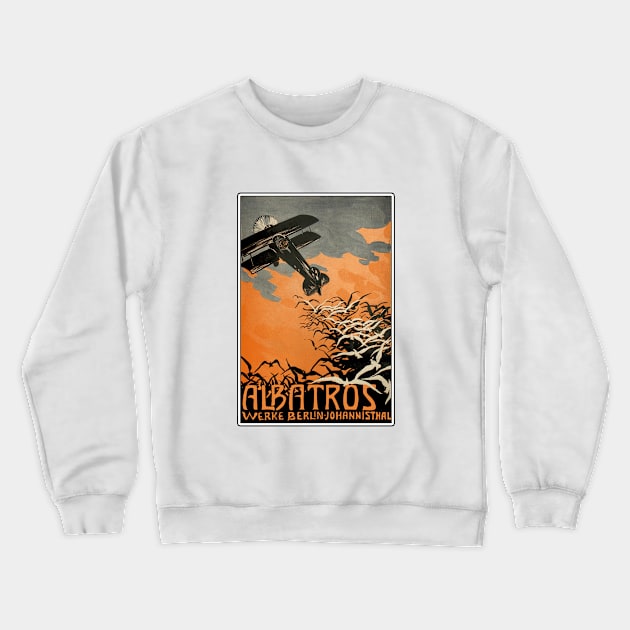 Albatros WWI German Aircraft Maker Advertising Poster Crewneck Sweatshirt by Naves